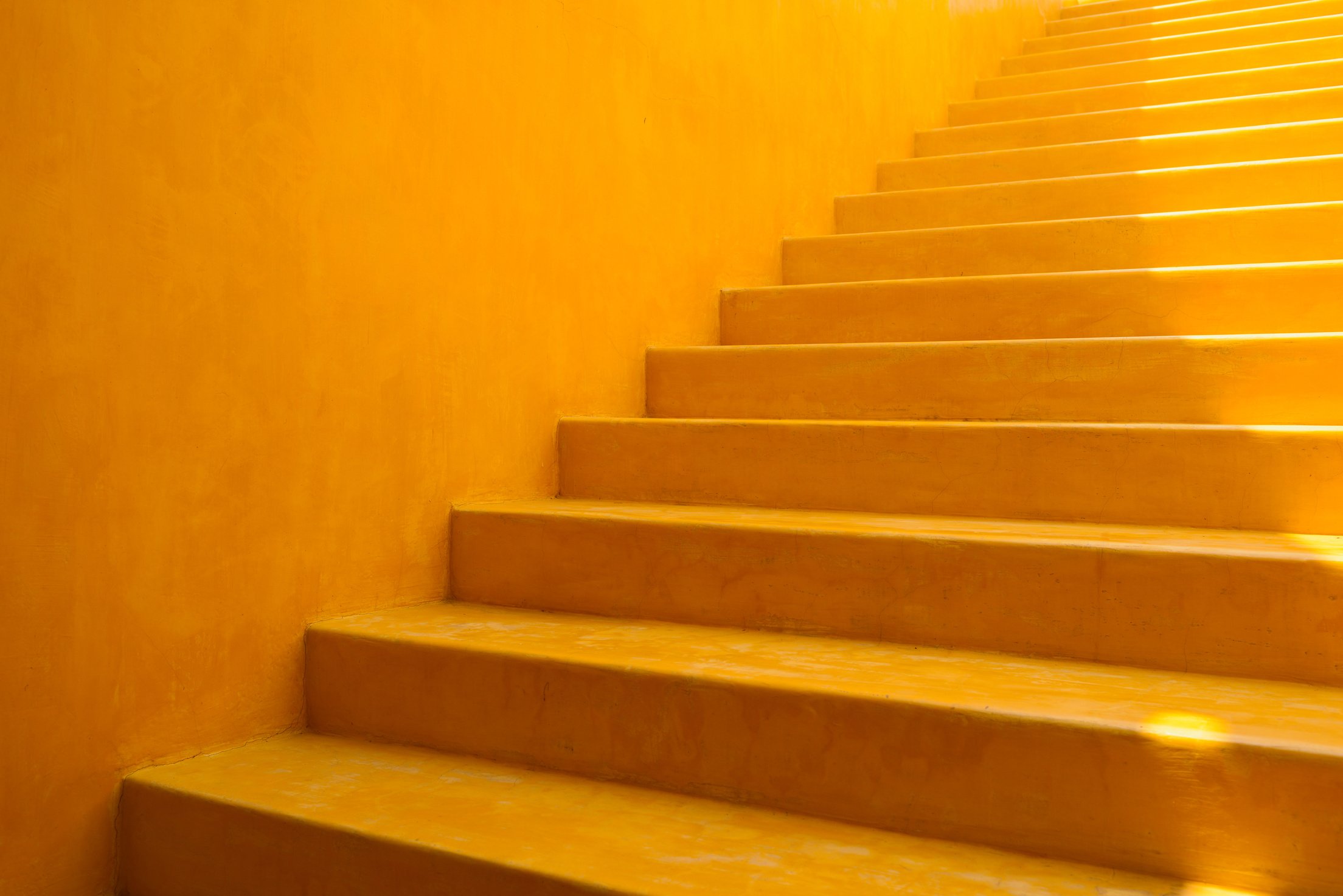 Yellow Wall and Steps Background